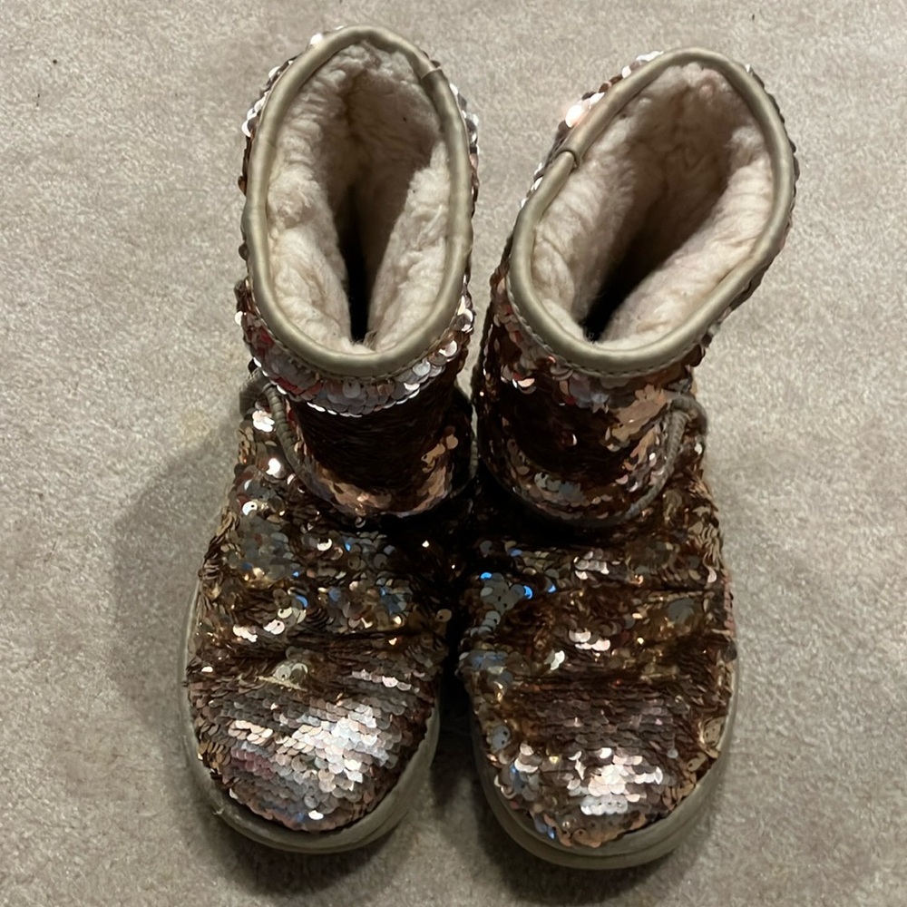 Ugg Boots Gold Sequin With Tan In Very Good Condi… - image 1